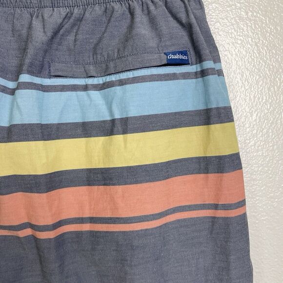 Chubbies Swim Trunks 2XL The Retro Sets Blue Multi Striped Lined 6.5" - Picture 6 of 9